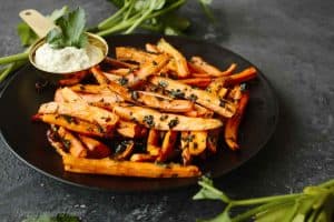 Crispy Baked Carrot Fries {in Oven or Air Fryer} - Route to Longevity