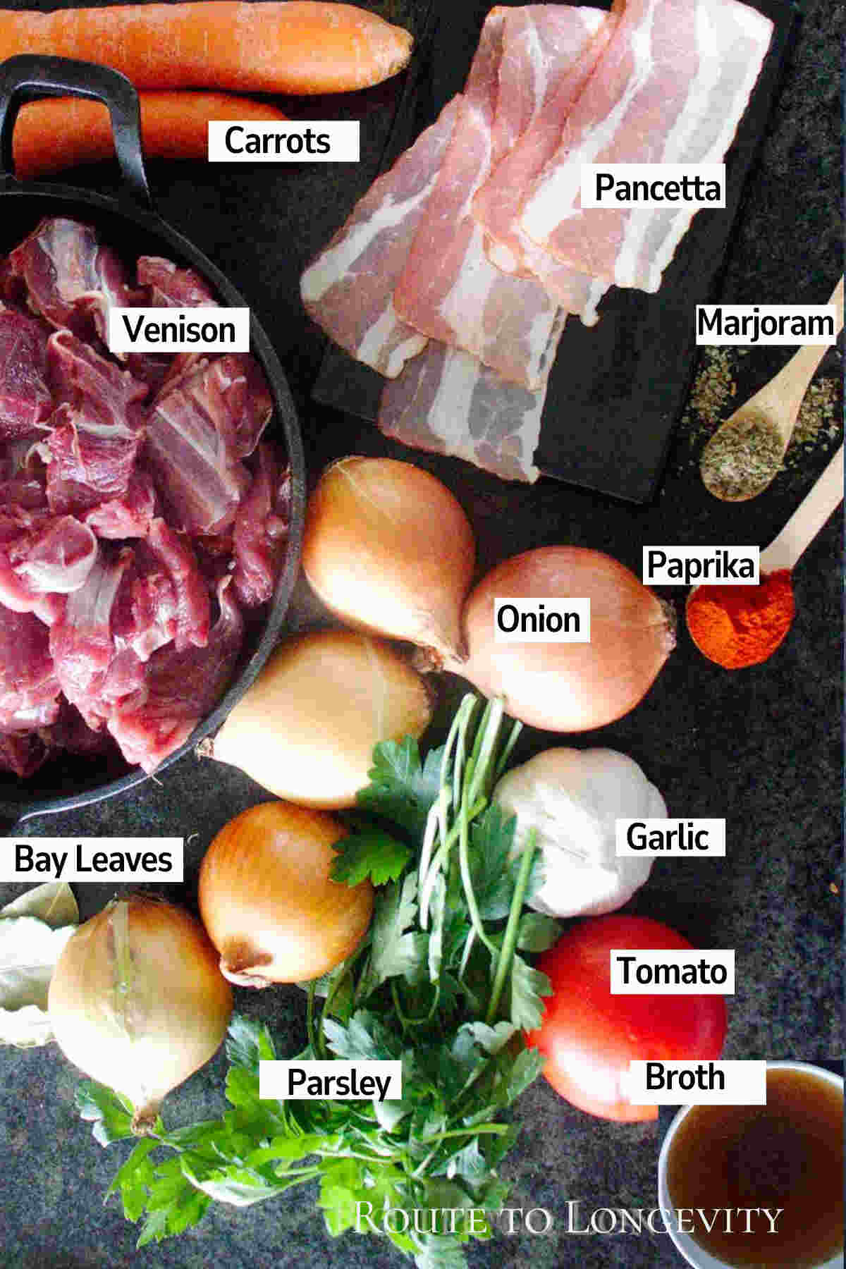 Ingredients to make the best venison stew