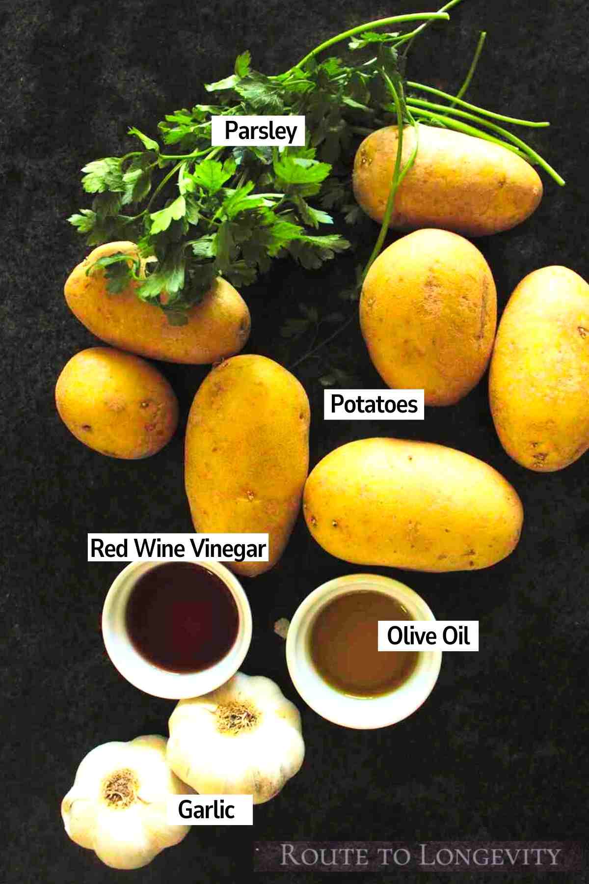 Ingredients to make Skordalia